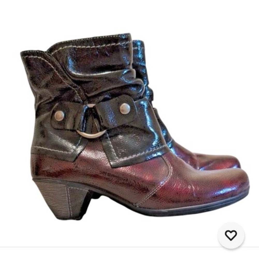 Remonte Dorndorf Ankle Boots Burgundy Black 2 Small Heel with zip up insides